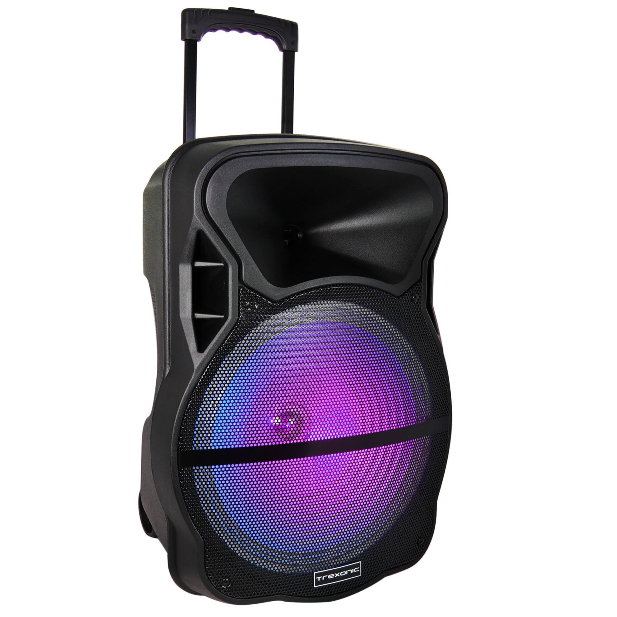 Trexonic Combination 15" Bluetooth Portable Speaker and Tripod Stand With Reactive Lights